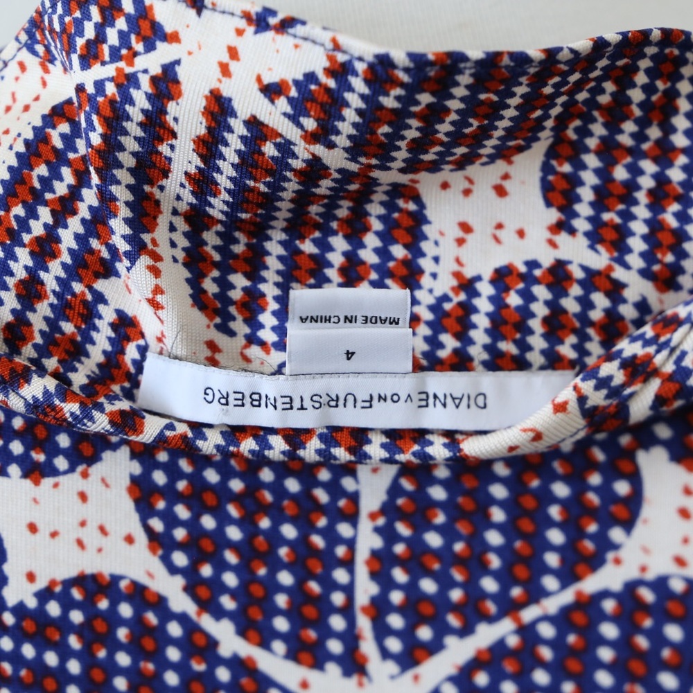 Diane von Furstenberg DvF Zoe Dress Blue White Size 4 - Picture 8 of 10